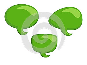 Set of green comic speech bubbles. Vector Illustration and graphic elements.